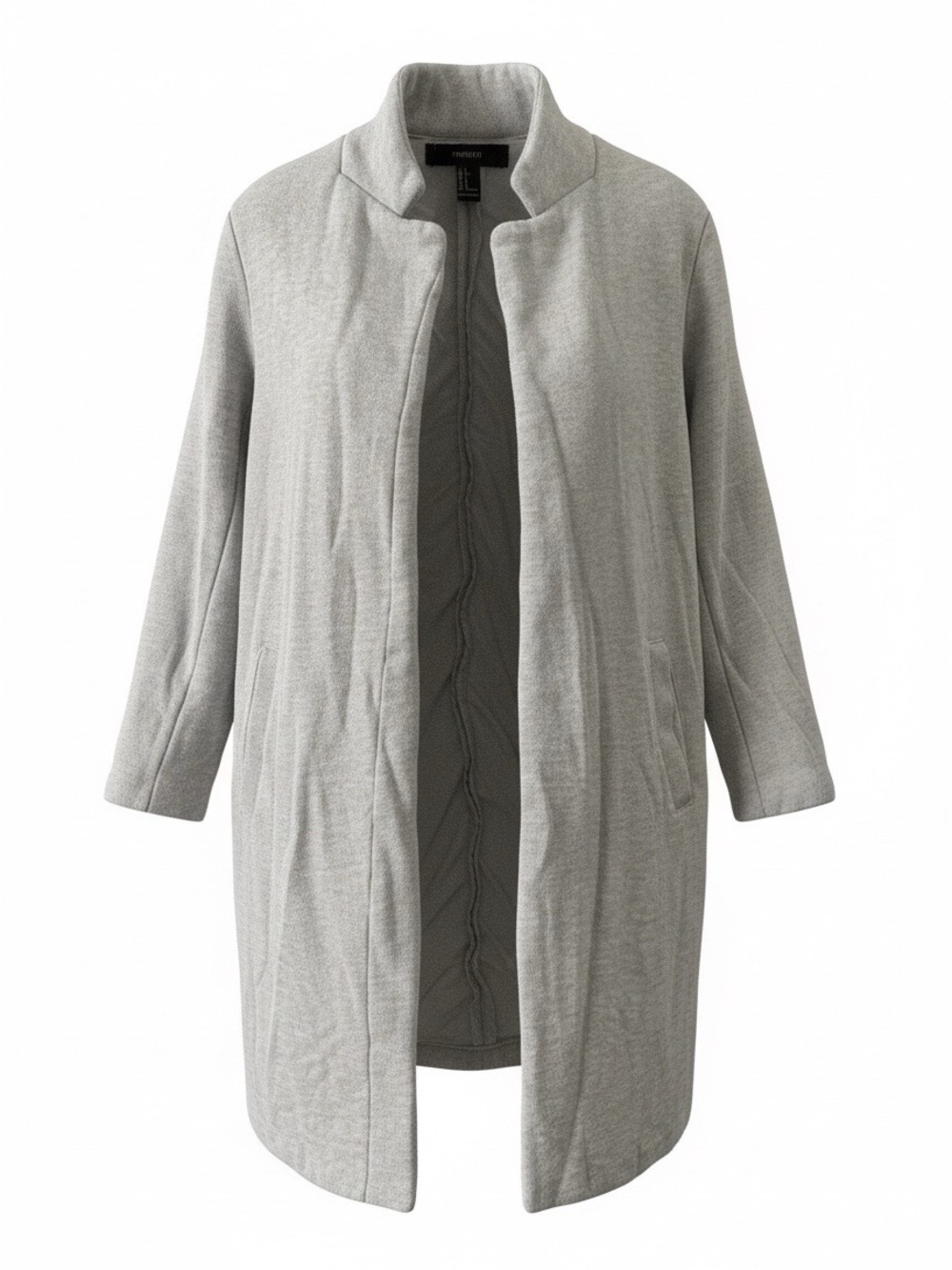 Forever 21 Light Gray Open-Front Trench Coat